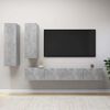 vidaXL Ensemble de meuble TV 4 pcs Gris b&eacute;ton Bois d'ing&eacute;nierie
