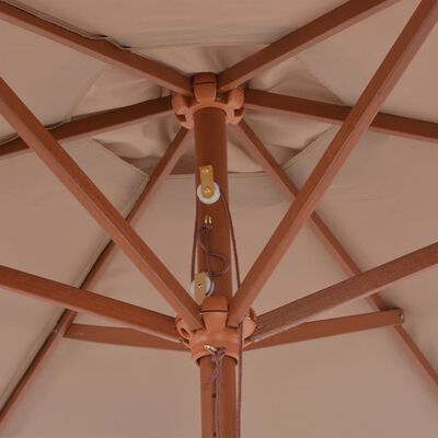 vidaXL Parasol avec mât en bois 270 cm Taupe