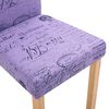 vidaXL Chaises &agrave; manger lot de 4 violet tissu