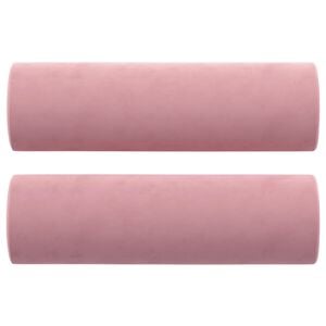 vidaXL Coussins décoratifs lot de 2 Rose Ø15x50 cm Velours