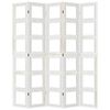 vidaXL Cloison de s&eacute;paration 5 panneaux blanc bois de paulownia massif
