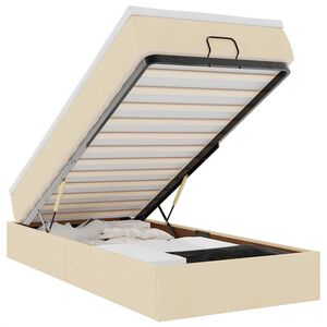 vidaXL Cadre de lit ottoman avec matelas cr&egrave;me 100x200cm tissu