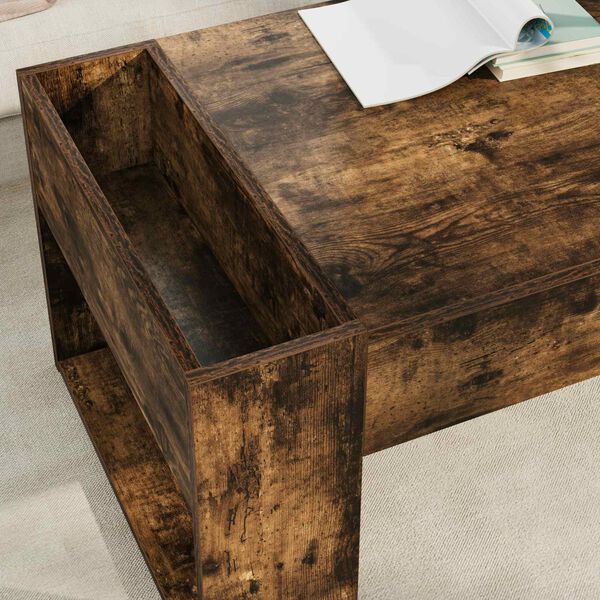 vidaXL Table basse Ch&ecirc;ne fum&eacute; 110 x 50 x 41 cm Bois d'ing&eacute;nierie