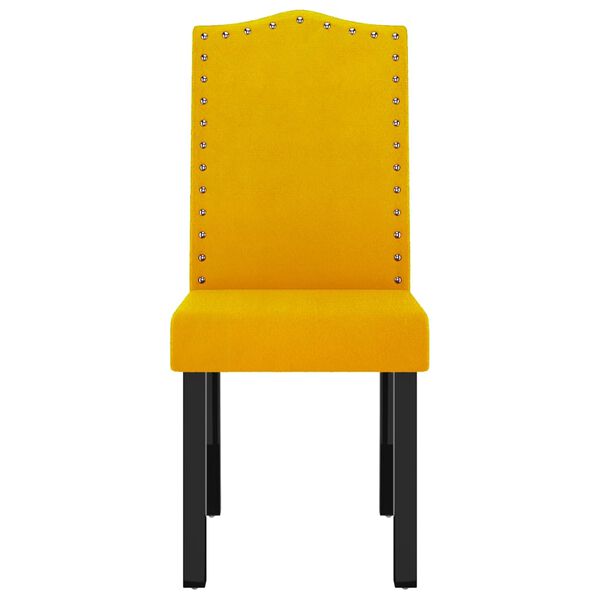 vidaXL Chaises &agrave; manger lot de 4 jaune velours