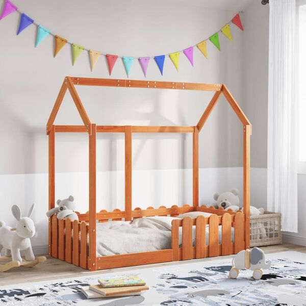 vidaXL Cadre de lit d'enfants forme de maison sans matelas 70x140 cm