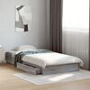 vidaXL Cadre de lit avec tiroirs sans matelas sonoma gris 100x200 cm