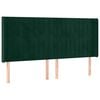 vidaXL T&ecirc;te de lit avec oreilles Vert fonc&eacute; 163x16x118/128 cm Velours