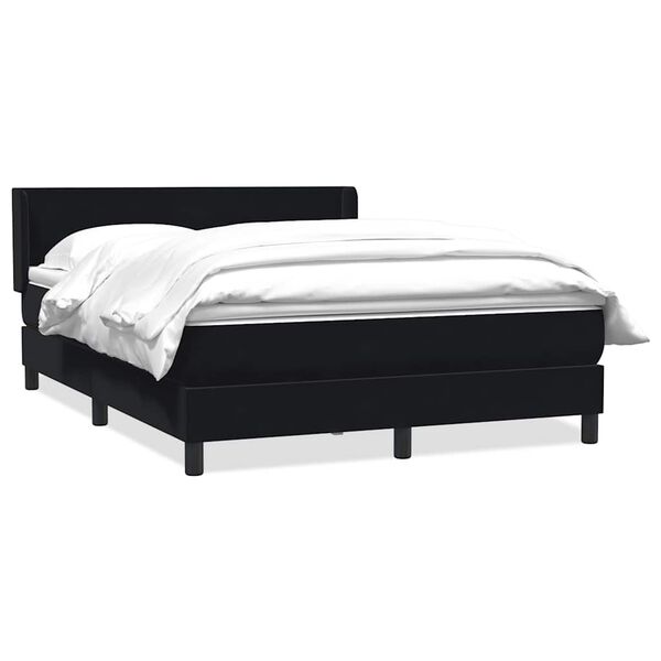 vidaXL Sommier &agrave; lattes de lit avec matelas noir 140x210 cm velours