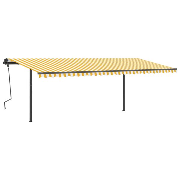 vidaXL Auvent automatique capteur de vent/LED 6x3 m Jaune et blanc