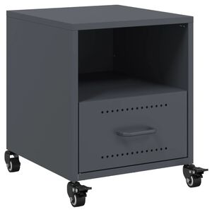 vidaXL Table de chevet anthracite 36x39x43,5 cm acier