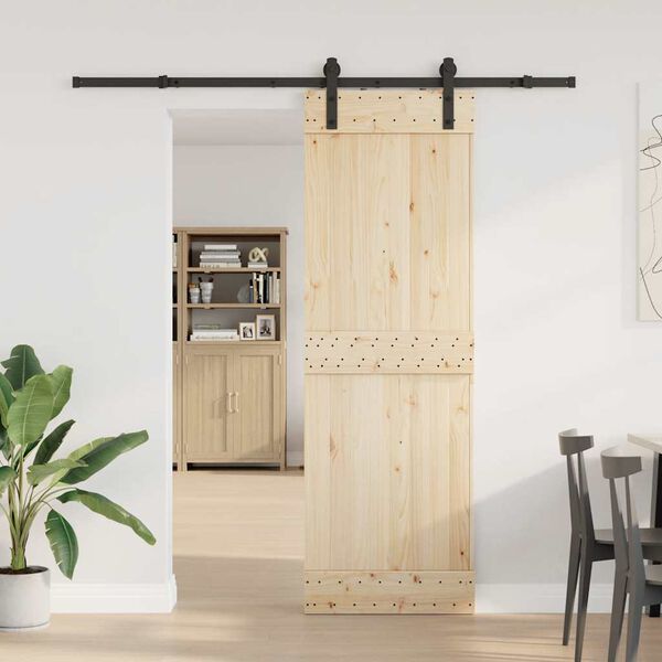 vidaXL Kit de quincaillerie de porte coulissante 200 cm Acier Noir