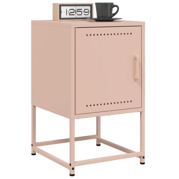 vidaXL Table de chevet rose 36x39x60,5 cm acier