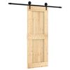 vidaXL Porte coulissante Naturel et noir 80 x 210 cm