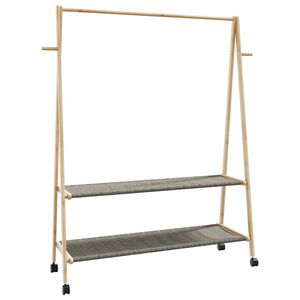vidaXL Porte-v&ecirc;tements et &eacute;tag&egrave;res roulettes 132x45,5x155,5cm bambou