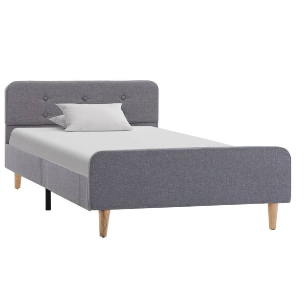 vidaXL Cadre de lit sans matelas gris clair tissu 90x200 cm