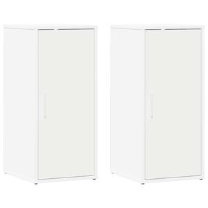 vidaXL Armoires &agrave; chaussures 2 pcs Blanc 32x35x70 cm Agglom&eacute;r&eacute;
