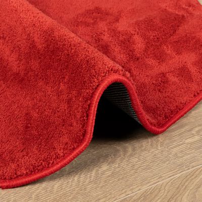 vidaXL Tapis OVIEDO à poils courts rouge Ø 120 cm