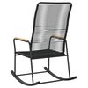 vidaXL Chaise &agrave; bascule de jardin noir 59x79,5x104 cm Rotin PVC