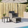vidaXL Chaise de jardin avec tabouret gris résine tressée