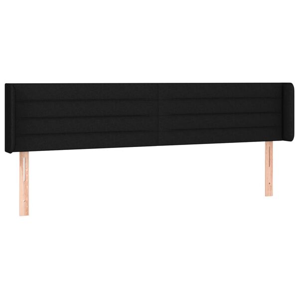 vidaXL T&ecirc;te de lit &agrave; LED Noir 203x16x78/88 cm Tissu