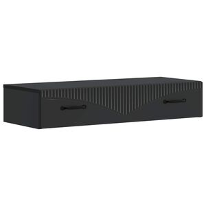 vidaXL Table d'appoint murale Noir 87,5 x 34,5 x 17 cm