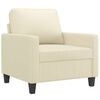 vidaXL Fauteuil Cr&egrave;me 60 cm Similicuir