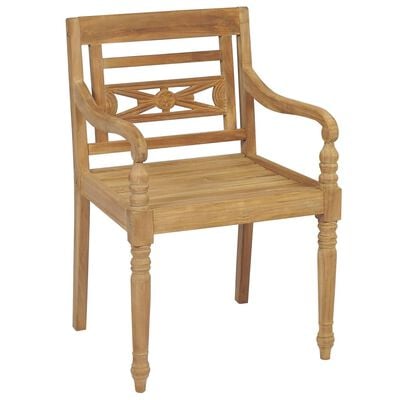 vidaXL Chaises Batavia avec coussins lot de 6 Bois de teck solide