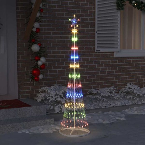vidaXL Arbre de No&euml;l LED Multicolore 51 x 51 x 190 cm M&eacute;tal