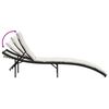 vidaXL Chaise longue avec coussin noir 55x199x50 cm résine tressée