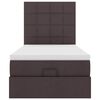 vidaXL Cadre de lit ottoman avec matelas marron fonc&eacute; 80x200 cm tissu