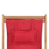 vidaXL Chaise pliable de plage Tissu et cadre en bois Rouge
