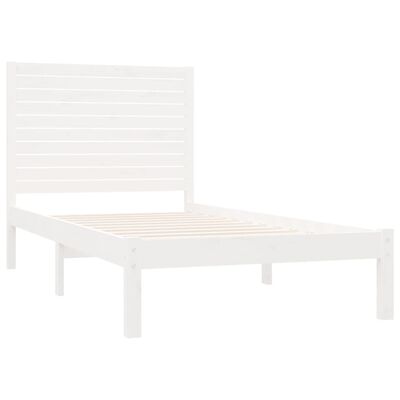 vidaXL Cadre de lit Blanc Bois massif 90x200 cm