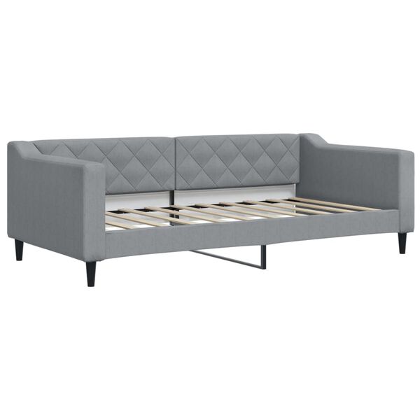 vidaXL Lit de jour avec gigogne et matelas gris clair 80x200 cm tissu