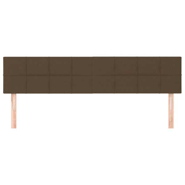vidaXL T&ecirc;tes de lit 2 pcs Marron Fonc&eacute; 90x5x78/88 cm Tissu