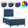 vidaXL Sommier &agrave; lattes de lit matelas et LED Bleu fonc&eacute; 120x200 cm