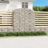 vidaXL Panier de gabions arqu&eacute; 200x50x220/240 cm Fer galvanis&eacute;