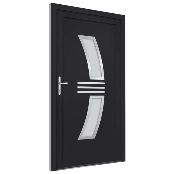vidaXL Porte d'entr&eacute;e anthracite 88x200 cm PVC