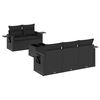 vidaXL Salon de jardin 6 pcs avec coussins noir r&eacute;sine tress&eacute;e