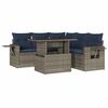 vidaXL Ensemble de canap&eacute; de jardin 6 pcs avec coussins gris r&eacute;sine tress&eacute;e