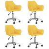 vidaXL Chaises pivotantes &agrave; manger lot de 4 jaune tissu
