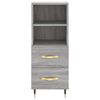 vidaXL Buffet haut Sonoma gris 34,5x34x180 cm Bois d'ing&eacute;nierie