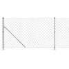 vidaXL Cl&ocirc;ture en mailles de cha&icirc;ne avec bride argent&eacute; 1x25 m