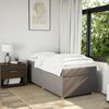 vidaXL Sommier &agrave; lattes de lit avec matelas Taupe 90x190 cm Tissu