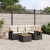 vidaXL Salon de jardin 5 pcs avec coussins noir r&eacute;sine tress&eacute;e