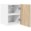 vidaXL Armoire suspendue Riga Ch&ecirc;ne Sonoma et Blanc 30 x 31 x 40 cm