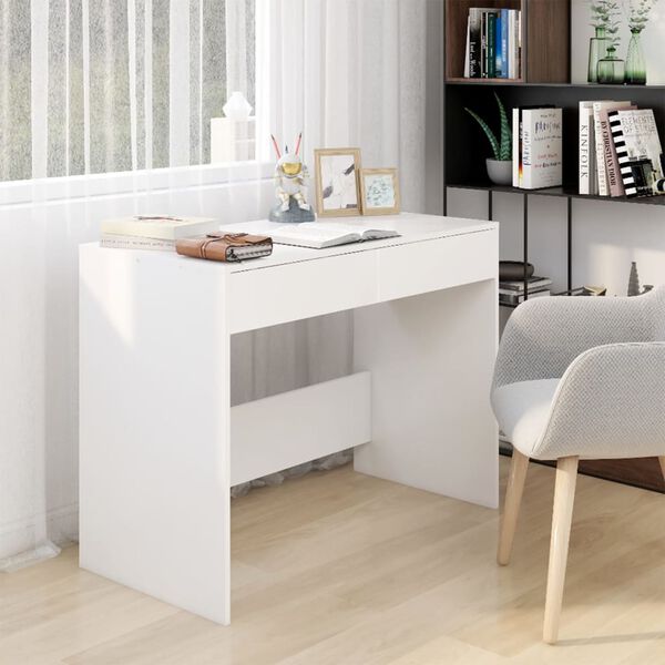 vidaXL Bureau Blanc 101x50x76,5 cm Agglom&eacute;r&eacute;