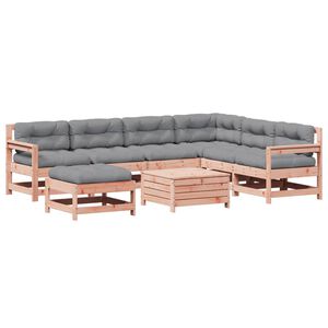 vidaXL Salon de jardin 8 pcs avec coussins bois massif douglas