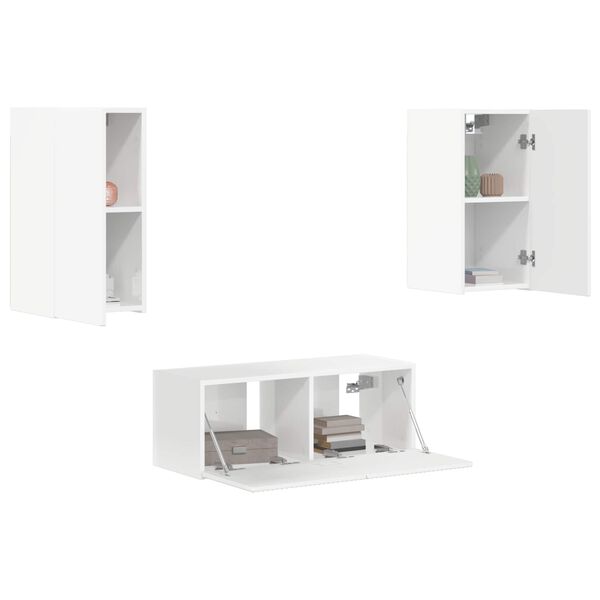 vidaXL Ensemble meuble TV 6 pcs Blanc brillant Bois d'ing&eacute;nierie