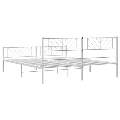 vidaXL Cadre de lit métal sans matelas et pied de lit blanc 183x213 cm