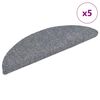 vidaXL Tapis d'escalier autocollants 5 pi&egrave;ces 56 x 17 x 3 cm Gris clair Demi-rond